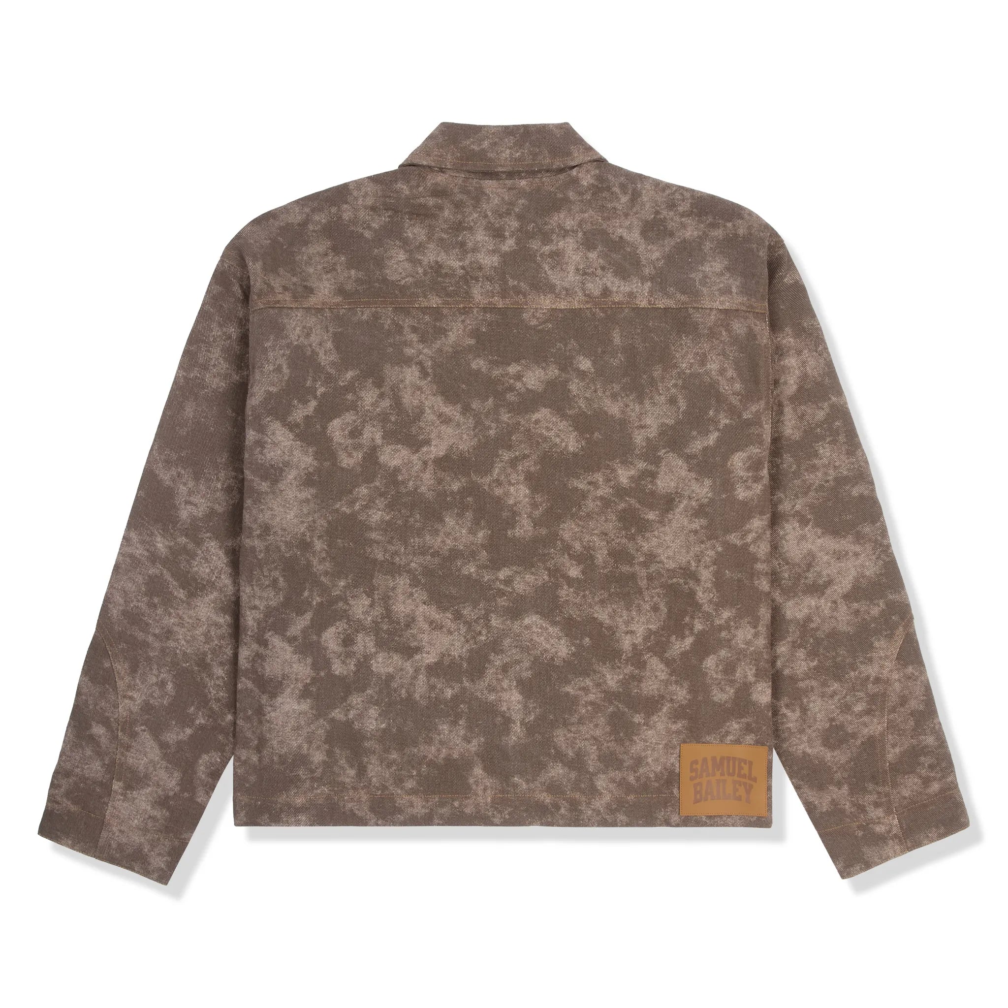 Back View of Samuel Bailey SB Brown Denim Jacket 53743561867587